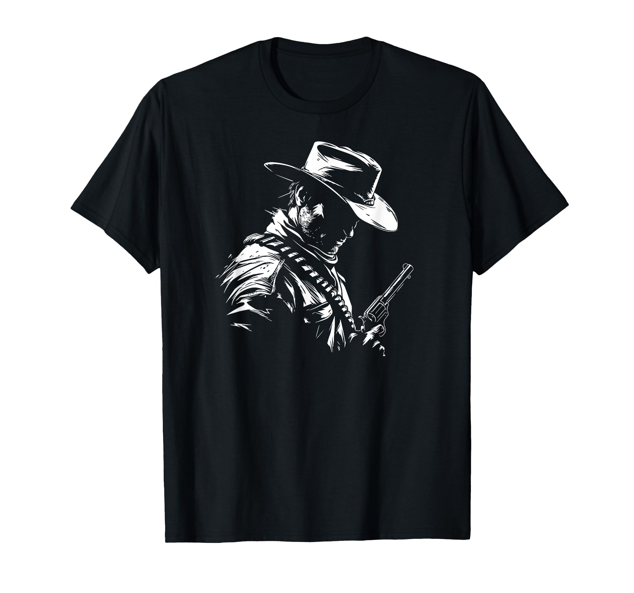 Cowboy Old Western West Gun Revolver T-Shirt - Aesthetic Graphic Unisex - T-Shirt, Sweatshirt, Hoodie