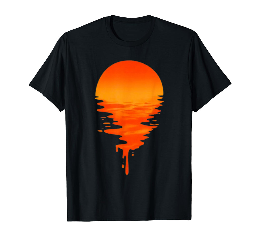 Sunset Drip Heat Meets Waves T-Shirt - Minimalist Print for Adults - T-Shirt, Sweatshirt, Hoodie