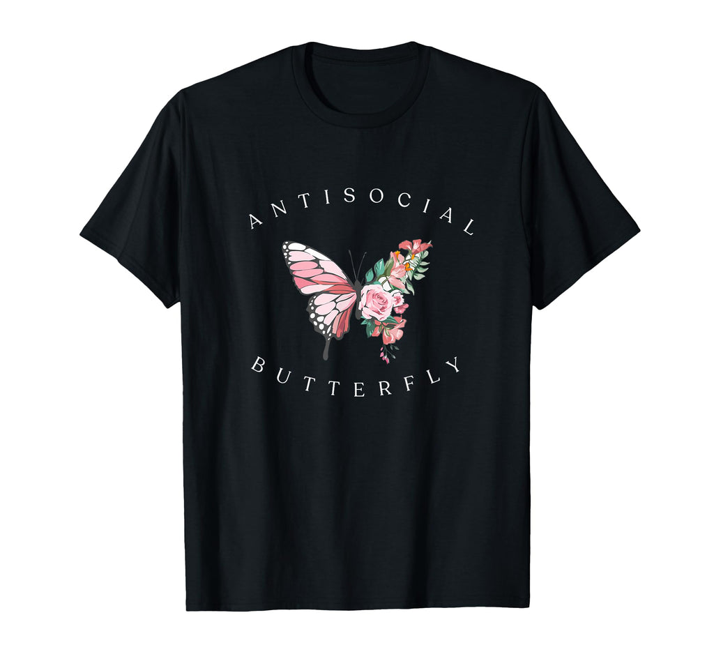 Anti Social Colorful Butterfly Trendy T-Shirt - Graphic Print Men Women - T-Shirt, Sweatshirt, Hoodie