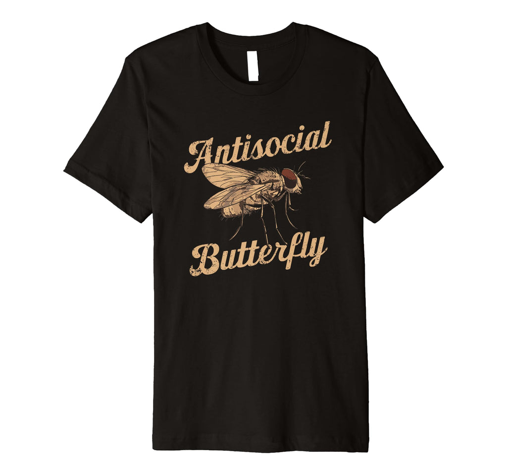 Antisocial Butterfly Housefly Introvert T-Shirt - Minimalist Print Unisex - T-Shirt, Sweatshirt, Hoodie