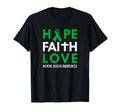 Hope Faith Love Green Ribbon Mental T-Shirt - Minimalist Print Men Women - T-Shirt, Sweatshirt, Hoodie