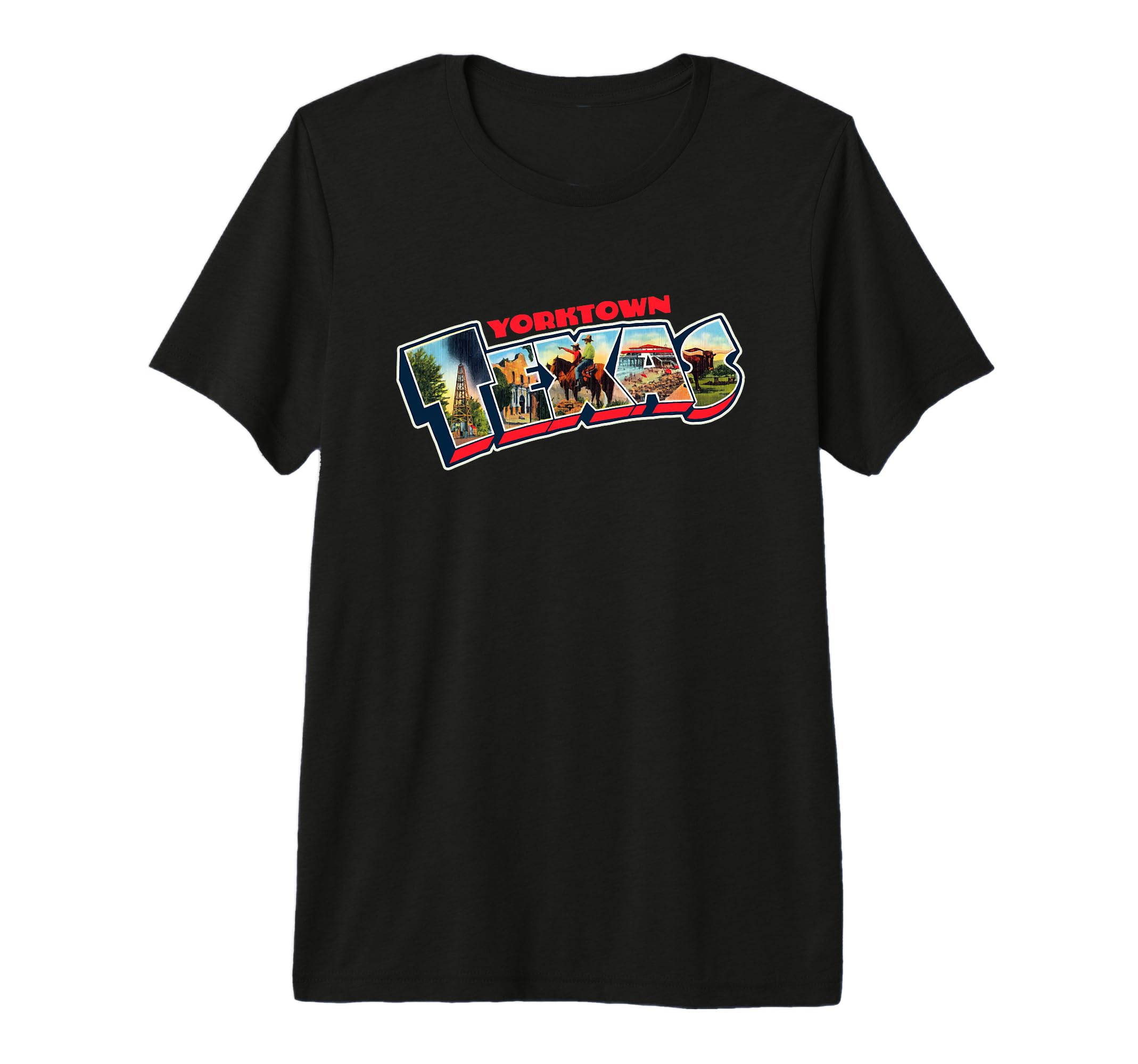 Yorktown Texas Postcard Tpa Travel T-Shirt - Trendy Graphic for Adults - T-Shirt, Sweatshirt, Hoodie