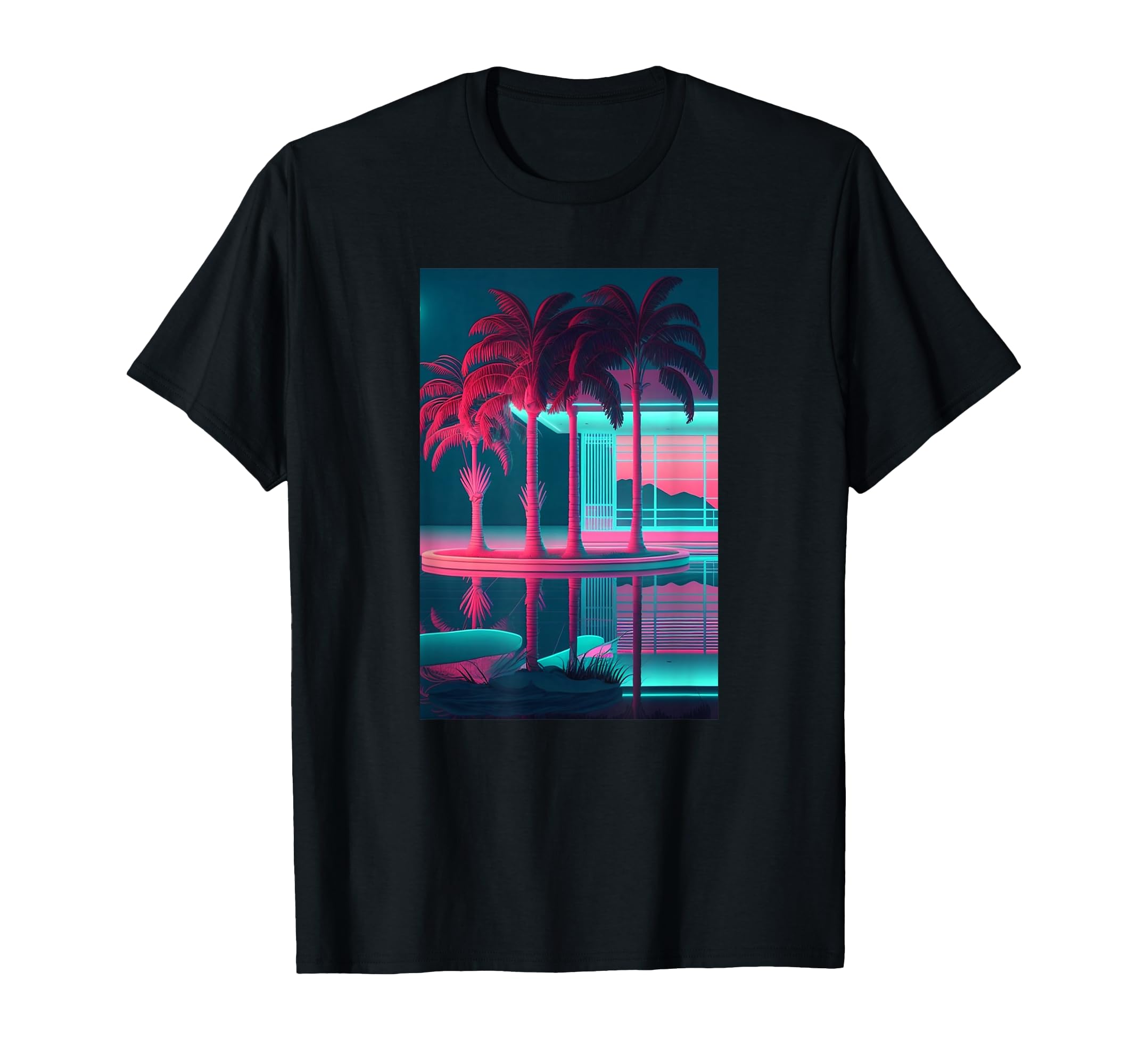 Vaporwave Aesthetic Trippy Tropical T-Shirt - Fun Novelty Design Men Women - T-Shirt, Sweatshirt, Hoodie