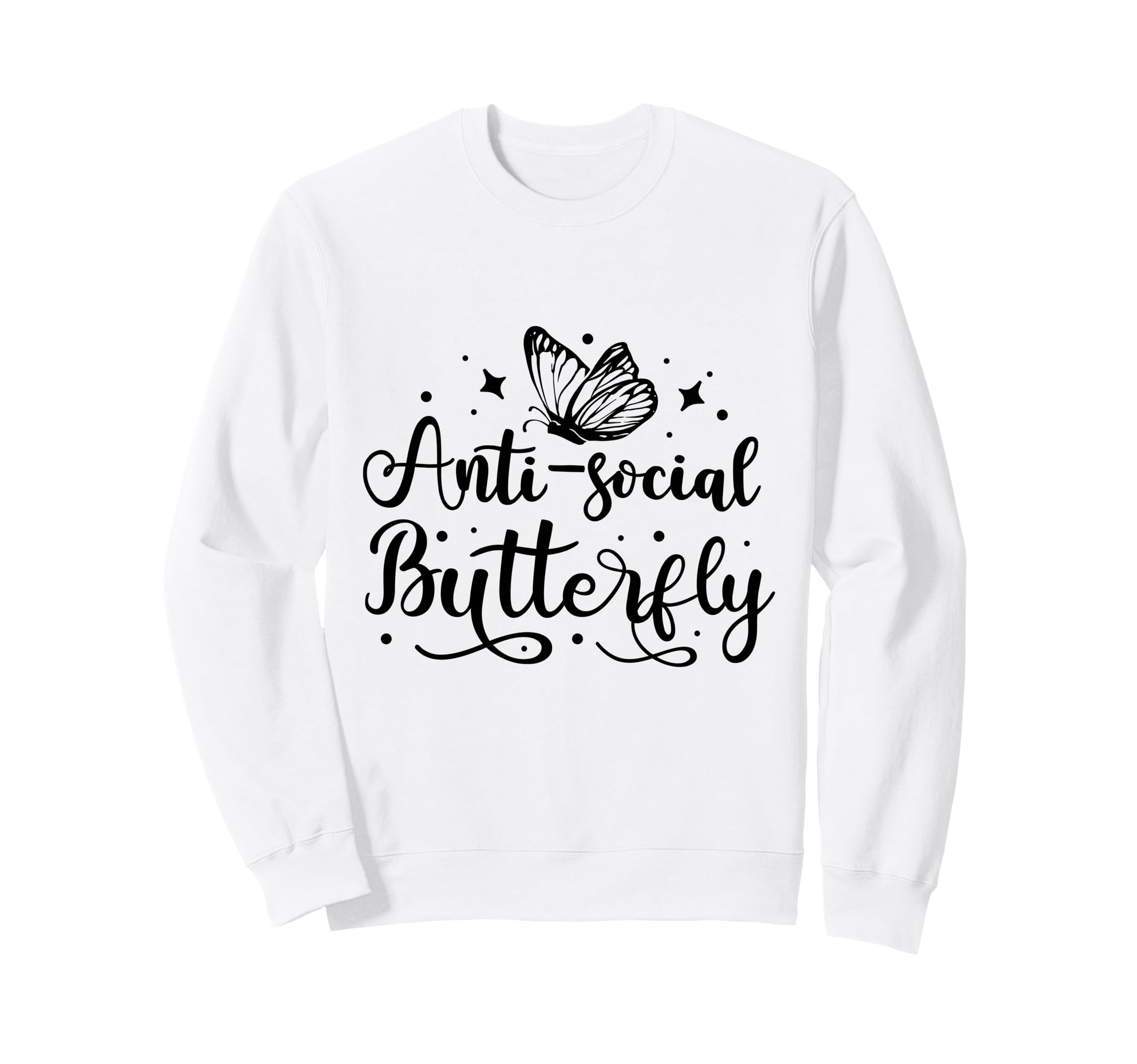 Anti Social Butterfly Magical Goth Sweatshirt - Trendy Graphic for Adults - T-Shirt, Sweatshirt, Hoodie