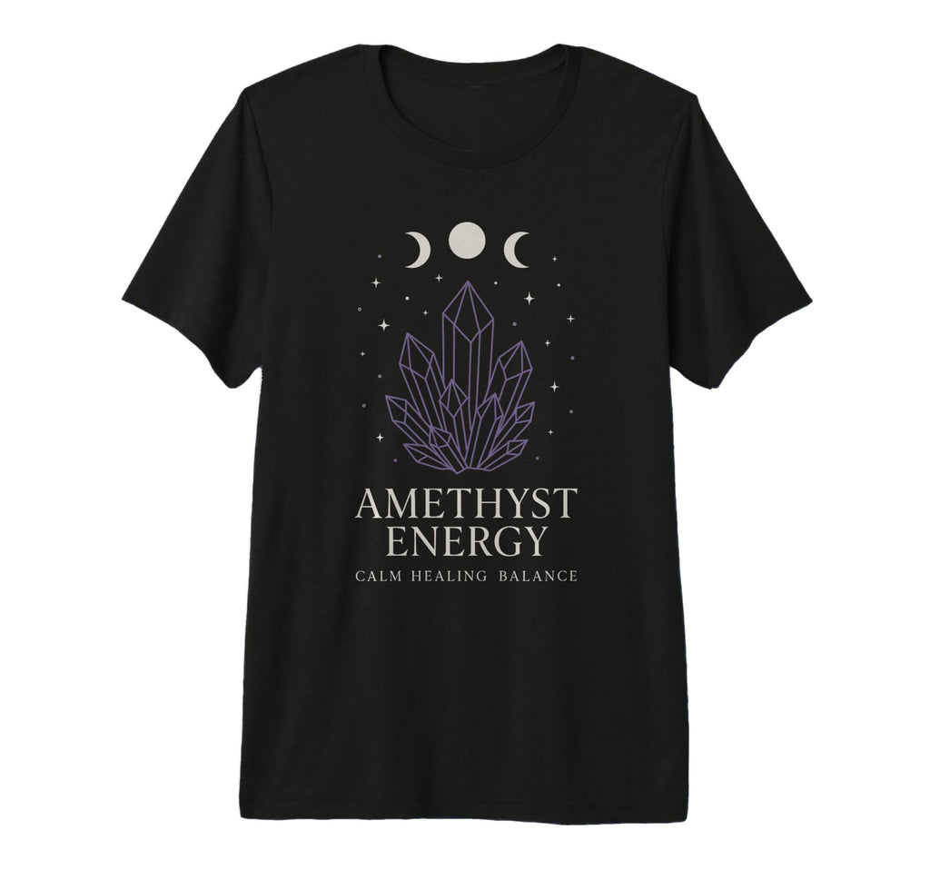 Amethyst Addict Healing Crystal T-Shirt - Custom Art Print for Adults - T-Shirt, Sweatshirt, Hoodie