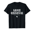 Lake Geneva Wisconsin Wi 70S 80S Type T-Shirt - Aesthetic Graphic Unisex - T-Shirt, Sweatshirt, Hoodie