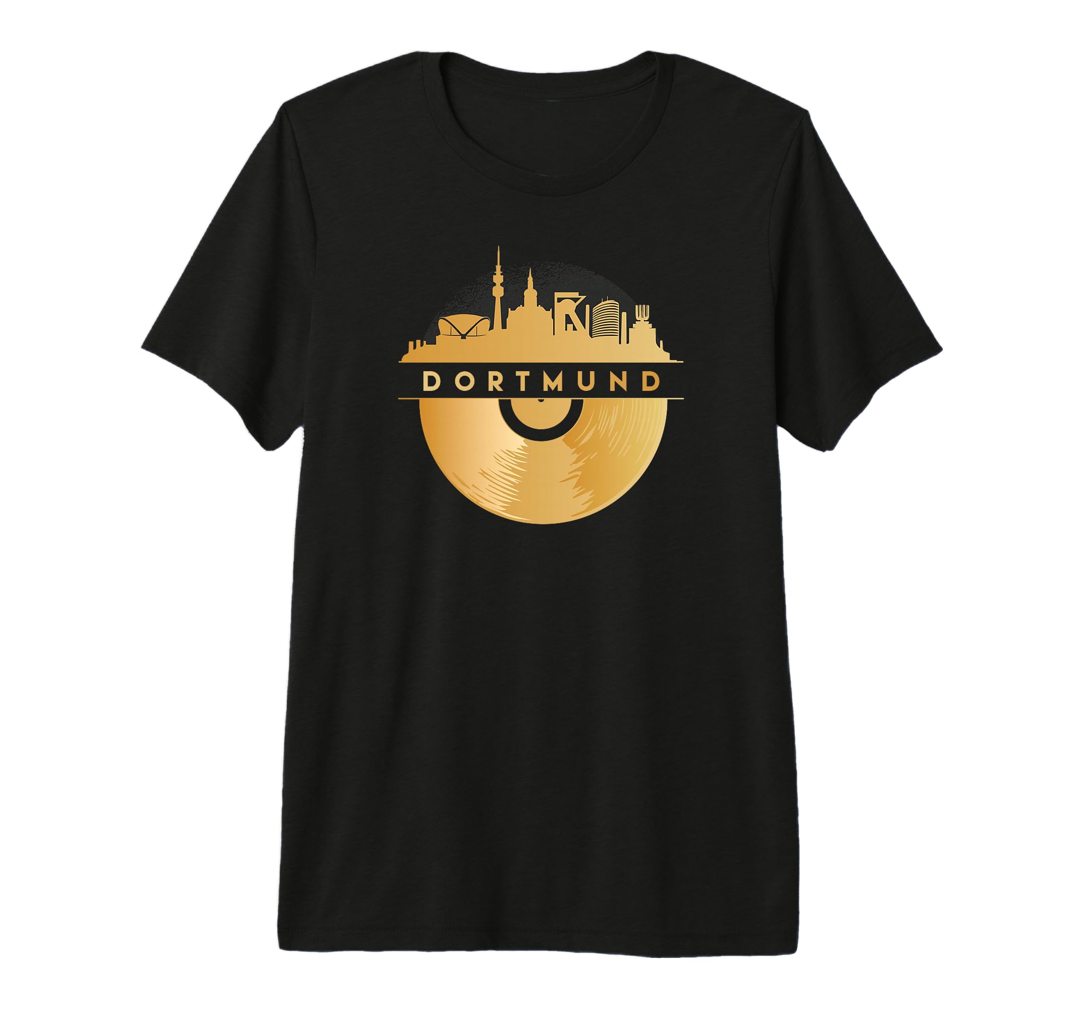 Vinyl Record Player Disco Music Skyline T-Shirt - Streetwear Style Unisex - T-Shirt, Sweatshirt, Hoodie