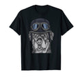 Rottweiler Wearing Motorcycle Helmet T-Shirt - Novelty Apparel Men Women - T-Shirt, Sweatshirt, Hoodie
