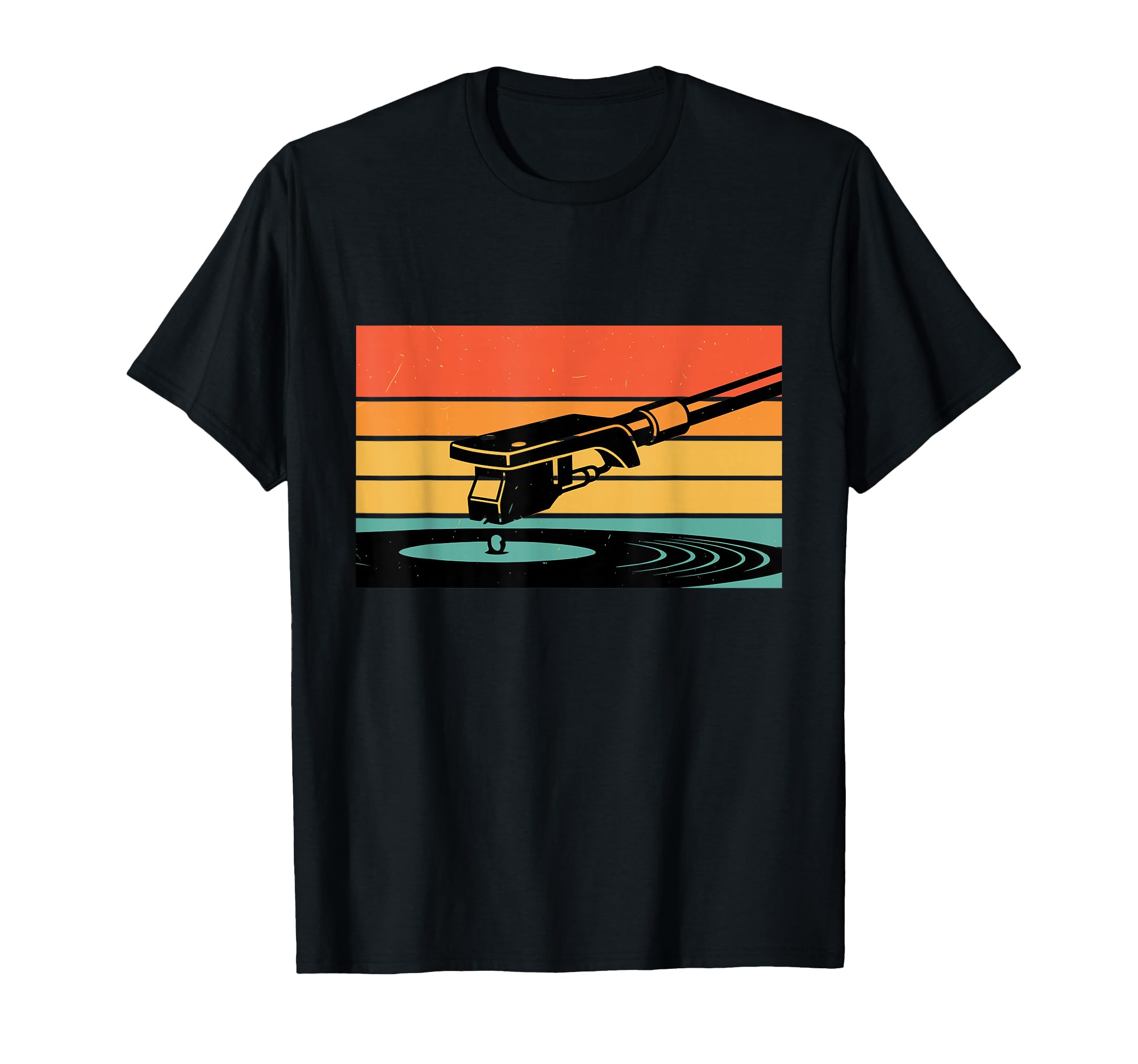 Vinyl Record Player Stylus Sunset T-Shirt - Casual Everyday Wear Men Women - T-Shirt, Sweatshirt, Hoodie
