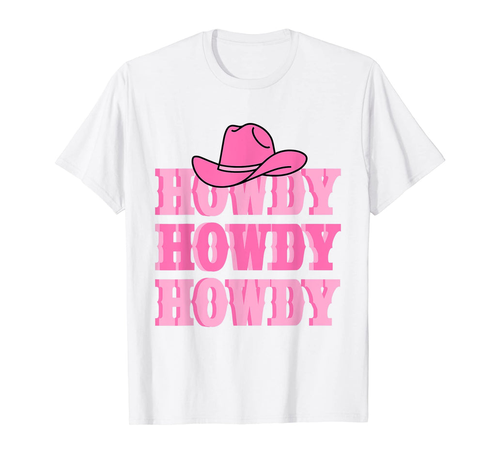 Rodeo White Howdy Western Cowboy Hat T-Shirt - Custom Art Print Unisex - T-Shirt, Sweatshirt, Hoodie