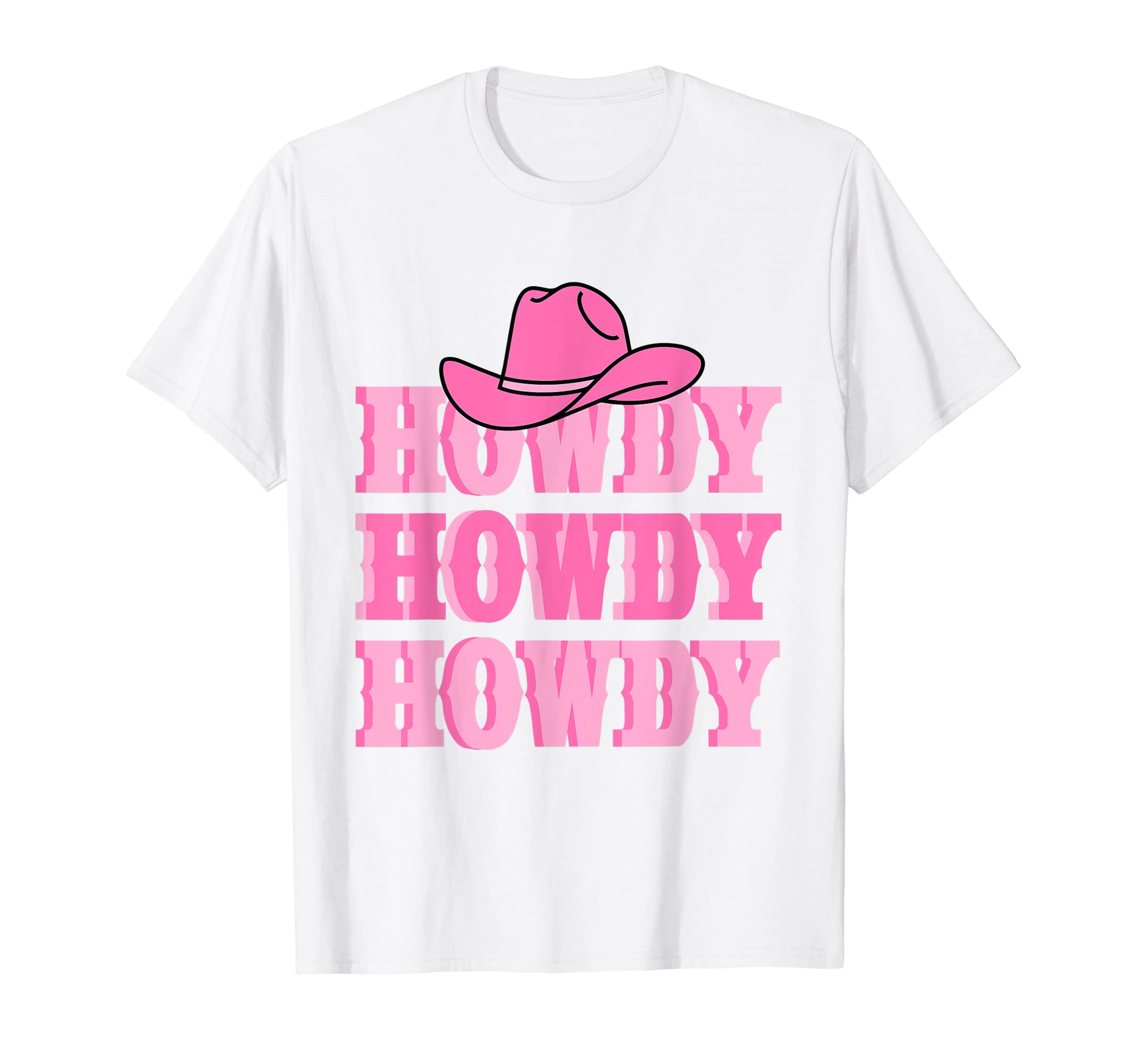 Rodeo White Howdy Western Cowboy Hat T-Shirt - Custom Art Print Unisex - T-Shirt, Sweatshirt, Hoodie
