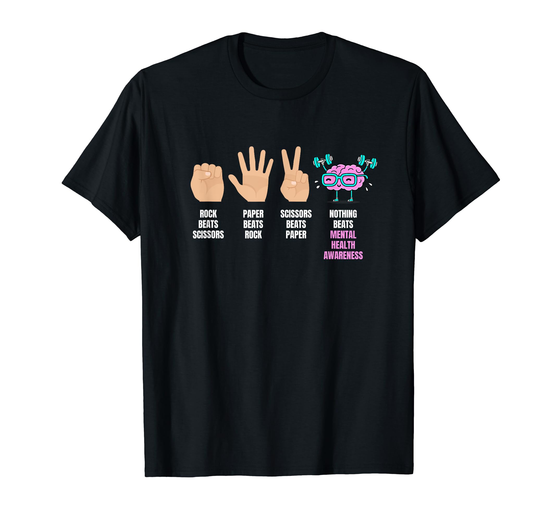 Scissors Rock Paper Mental Health T-Shirt - Minimalist Print Unisex - T-Shirt, Sweatshirt, Hoodie