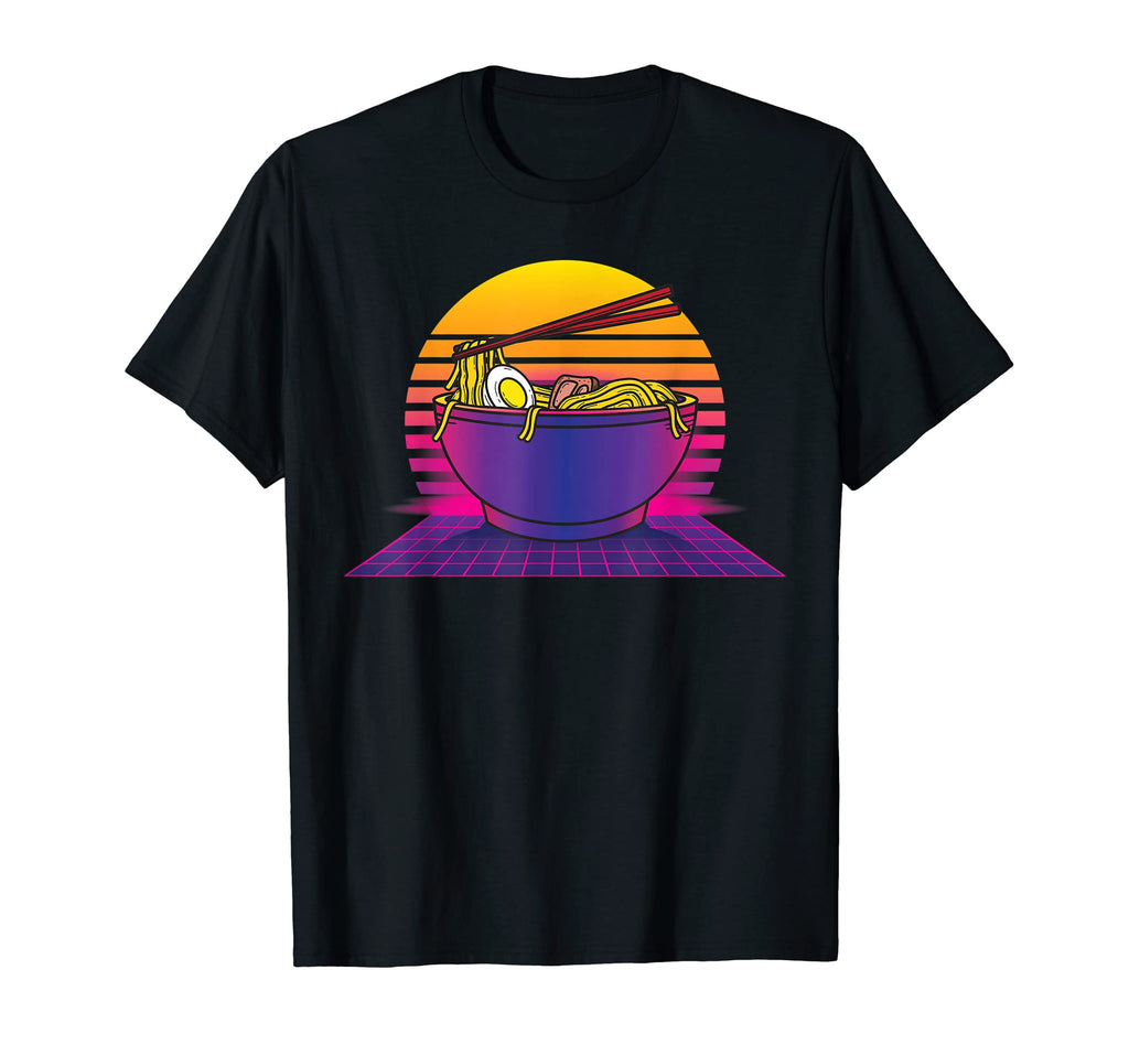 Ramen Noodle Food Japanese Synthwave T-Shirt - Novelty Apparel for Adults - T-Shirt, Sweatshirt, Hoodie