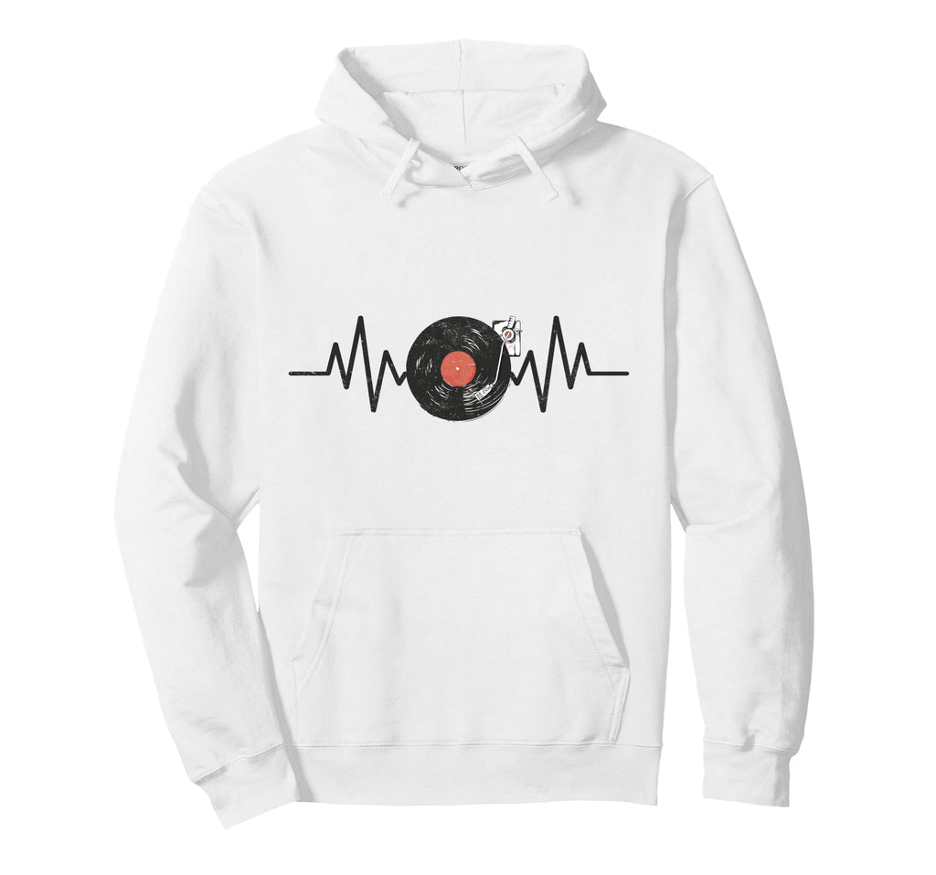 Music Disk Jockey Dj 80S Vinyl Record Hoodie - Minimalist Print Unisex - T-Shirt, Sweatshirt, Hoodie