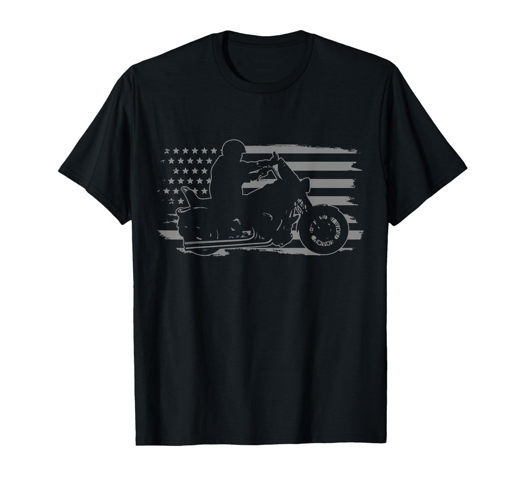 Patriotic Motorcycle American Flag Biker T-Shirt - Trendy Graphic Unisex - T-Shirt, Sweatshirt, Hoodie