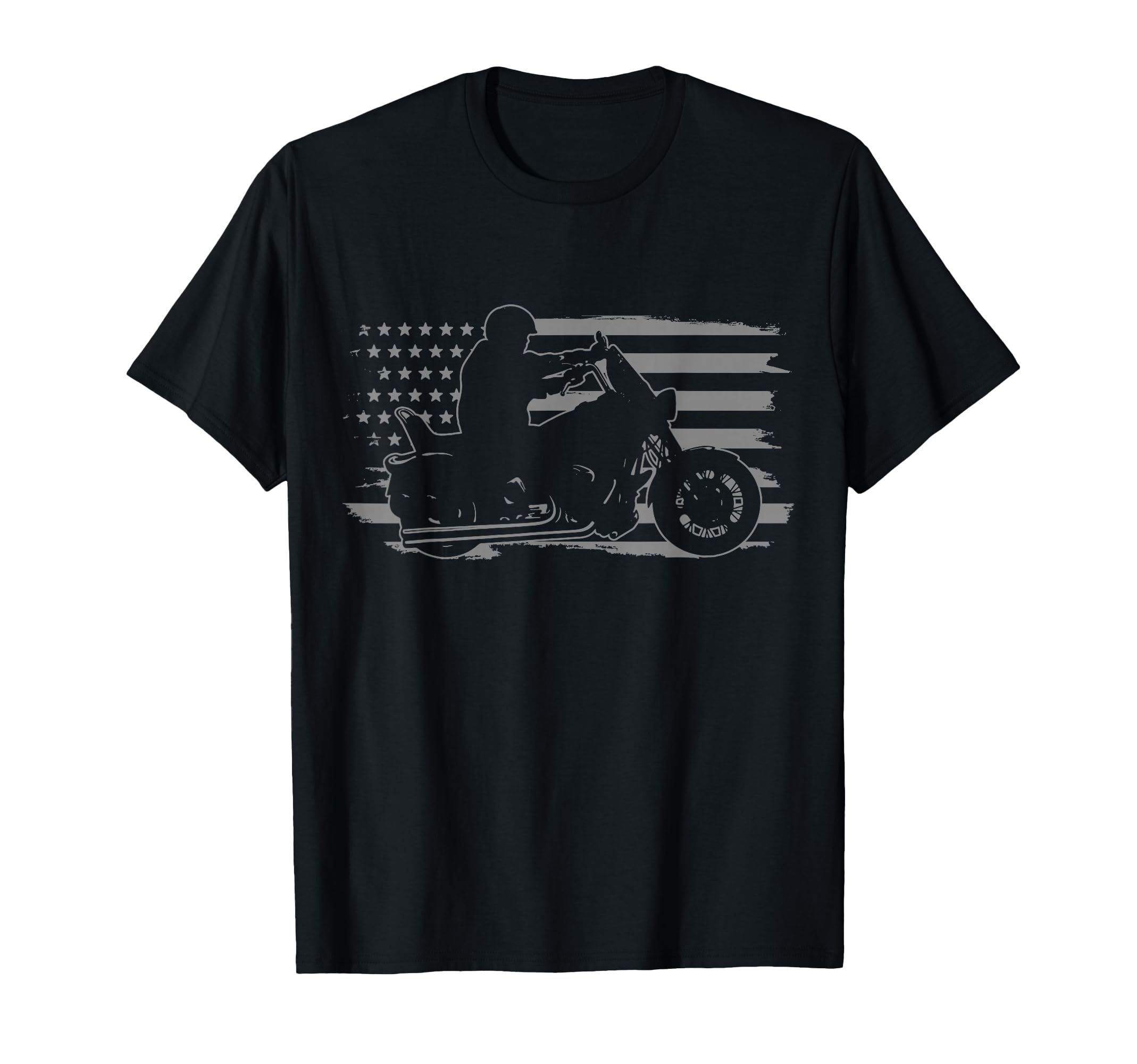 Patriotic Motorcycle American Flag Biker T-Shirt - Trendy Graphic Unisex - T-Shirt, Sweatshirt, Hoodie