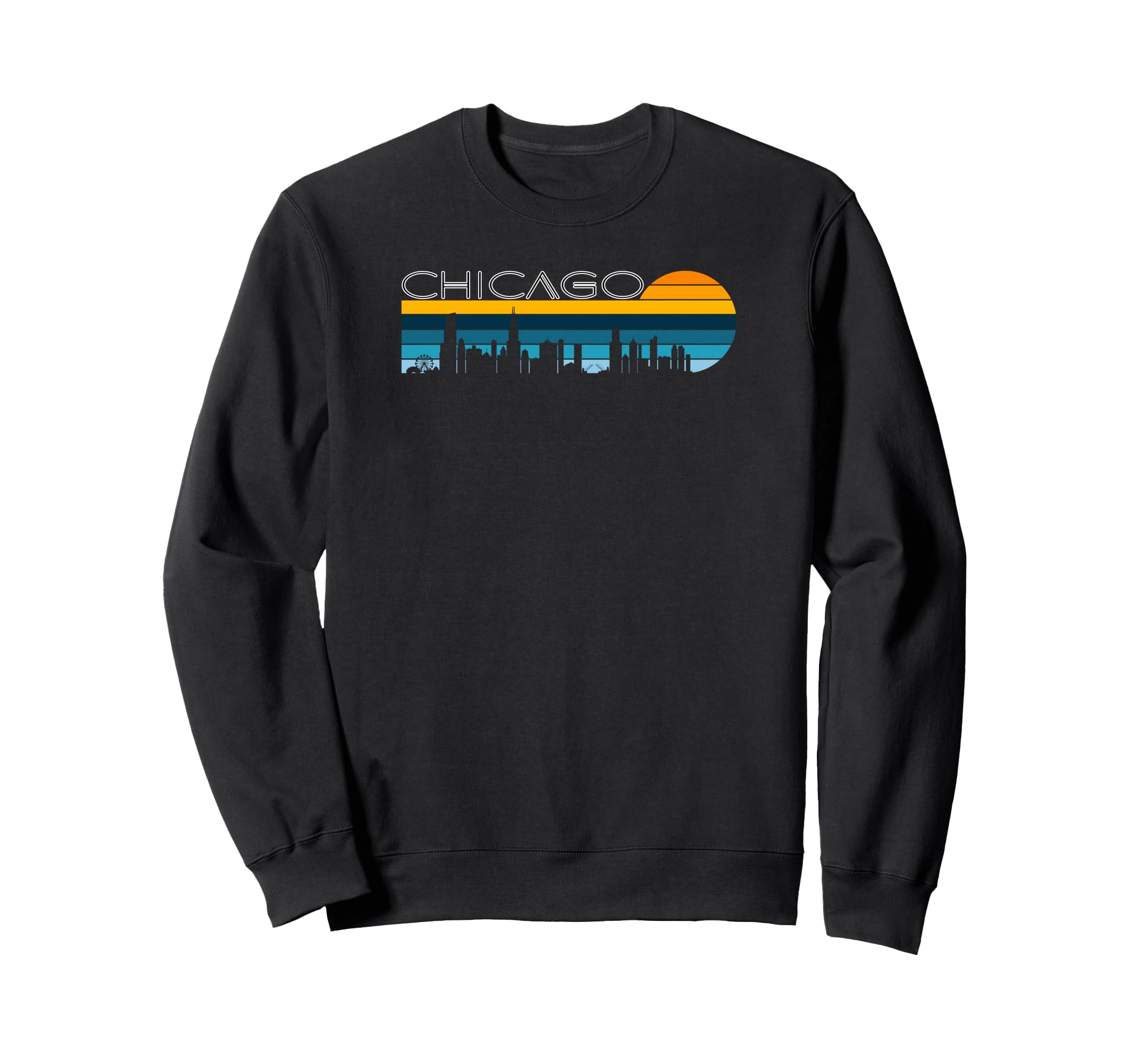 Chicago Skyline Sunset Chicago Sweatshirt - Aesthetic Graphic Unisex - T-Shirt, Sweatshirt, Hoodie