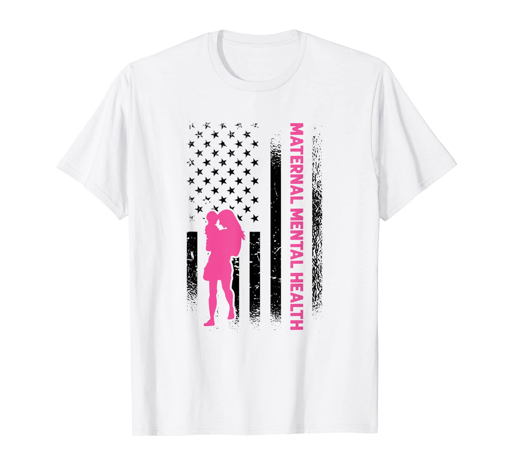 Us Flag Maternal Mental Health Awareness T-Shirt - Trendy Graphic Unisex - T-Shirt, Sweatshirt, Hoodie