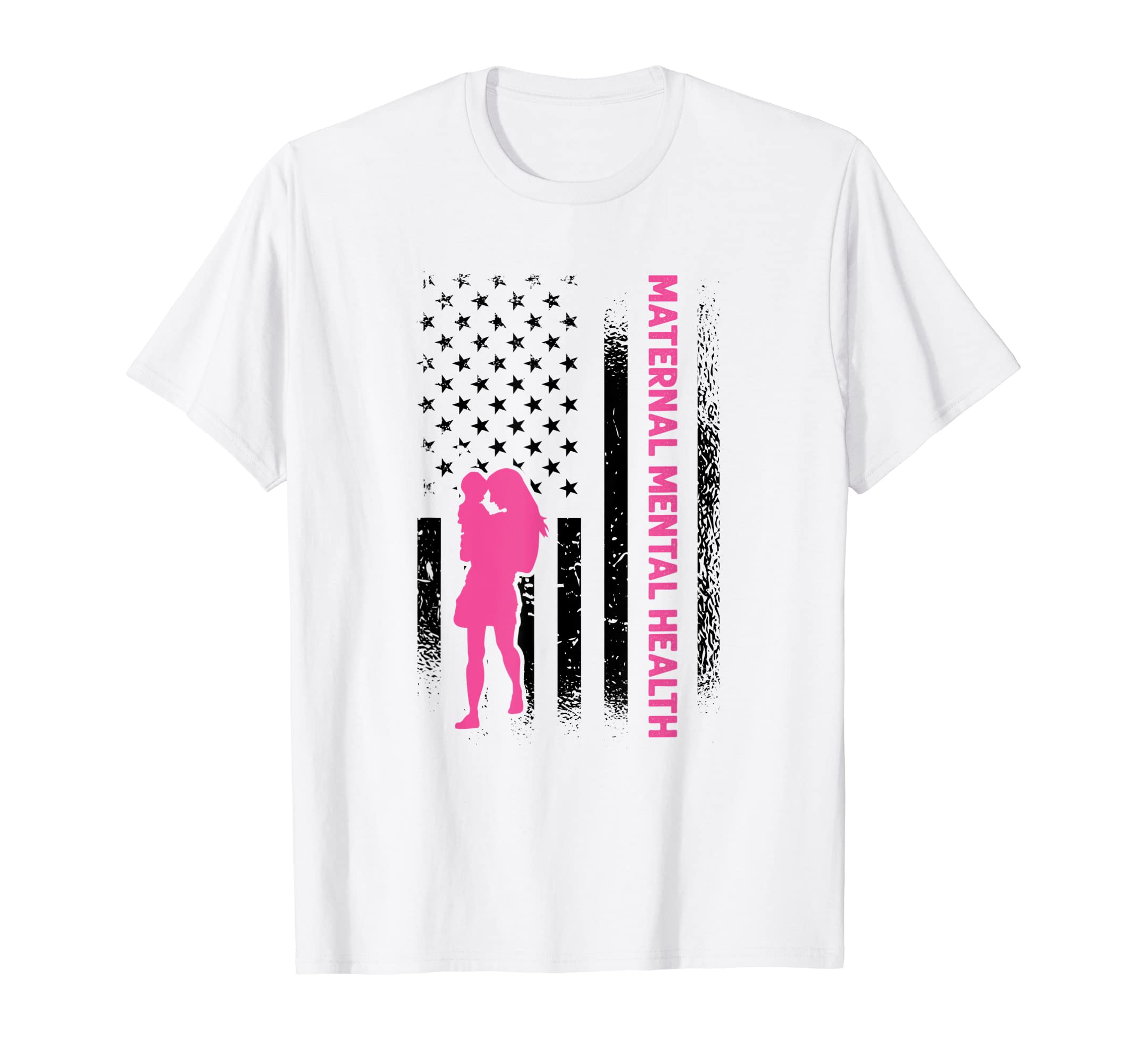 Us Flag Maternal Mental Health Awareness T-Shirt - Trendy Graphic Unisex - T-Shirt, Sweatshirt, Hoodie