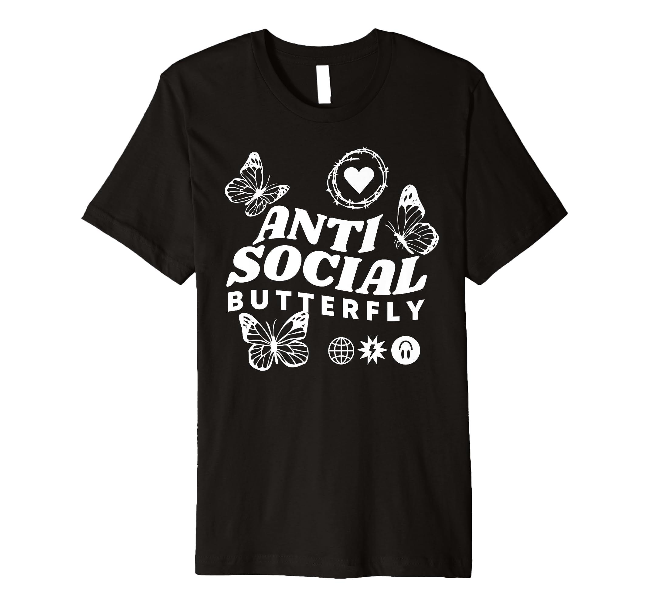 Anti Social Butterfly Introvert Trendy T-Shirt - Custom Art Print Unisex - T-Shirt, Sweatshirt, Hoodie