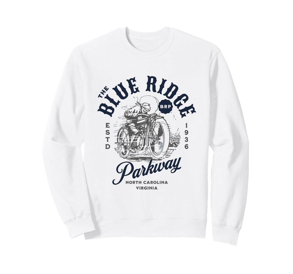 Blue Ridge Parkway Motorcycle Sweatshirt - Novelty Apparel for Adults - T-Shirt, Sweatshirt, Hoodie