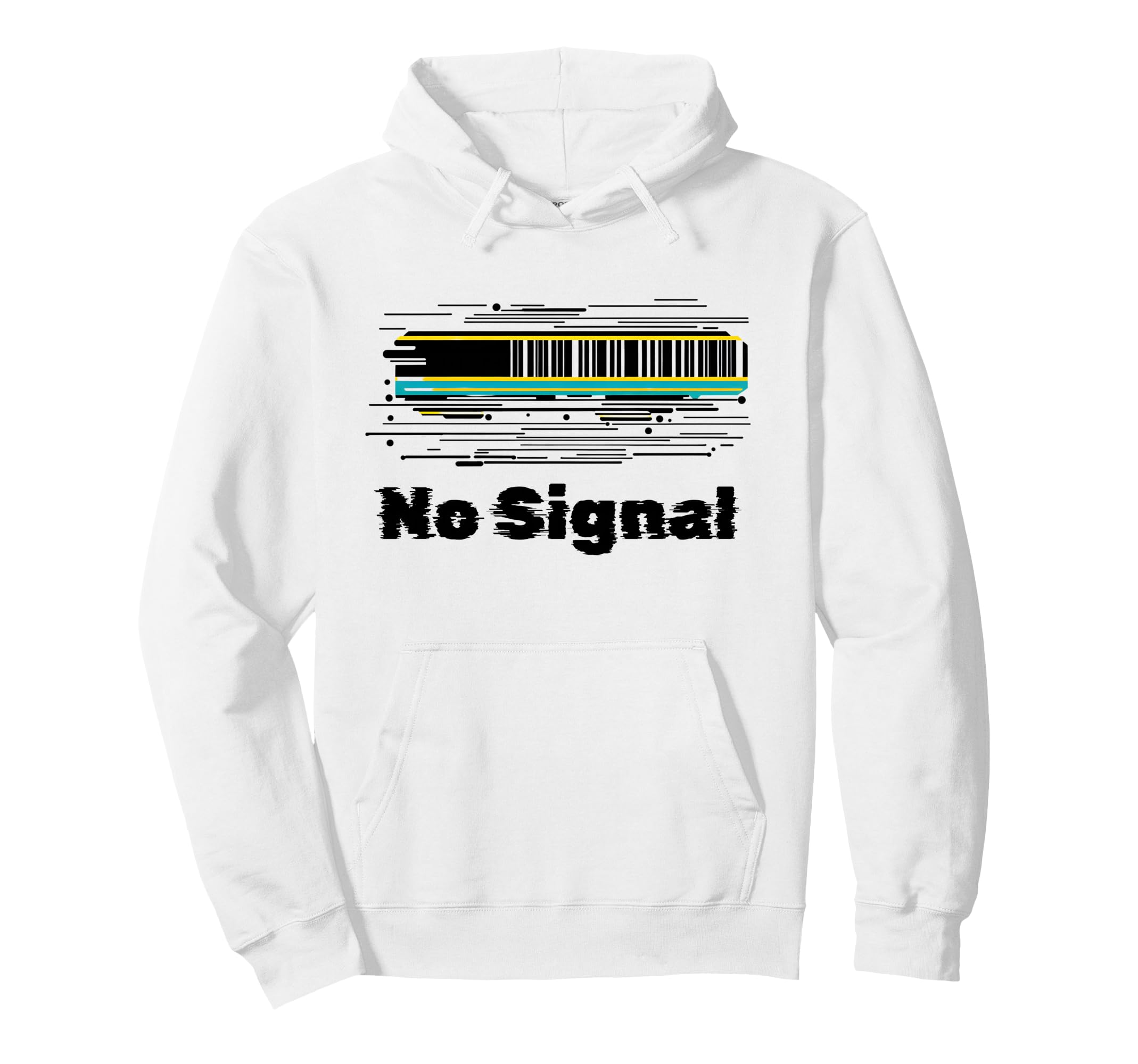 No Signal Glitch Art Barcode Digital Hoodie - Streetwear Style Unisex - T-Shirt, Sweatshirt, Hoodie