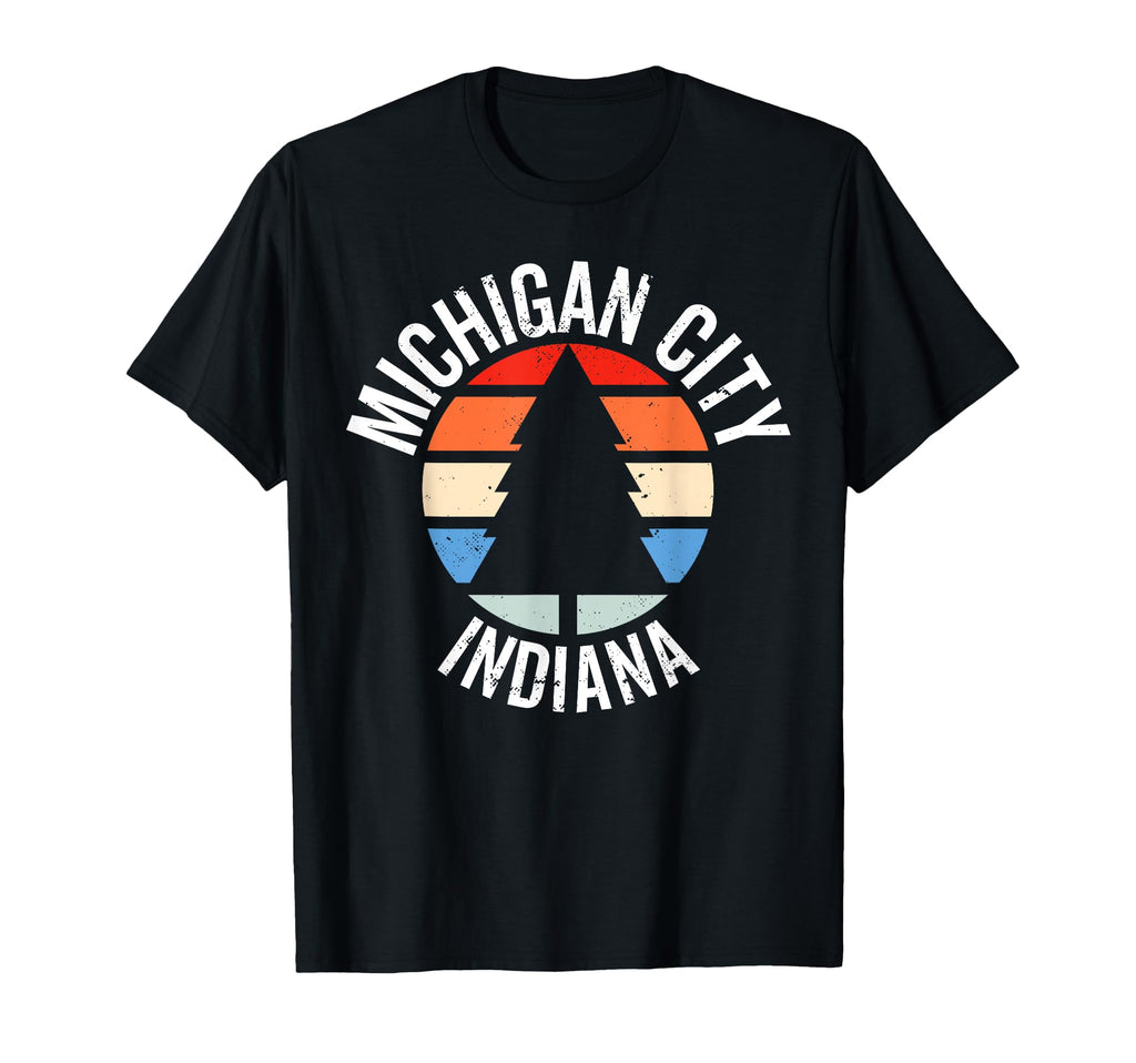 Michigan City Indiana 80S 70S T-Shirt - Aesthetic Graphic for Adults - T-Shirt, Sweatshirt, Hoodie