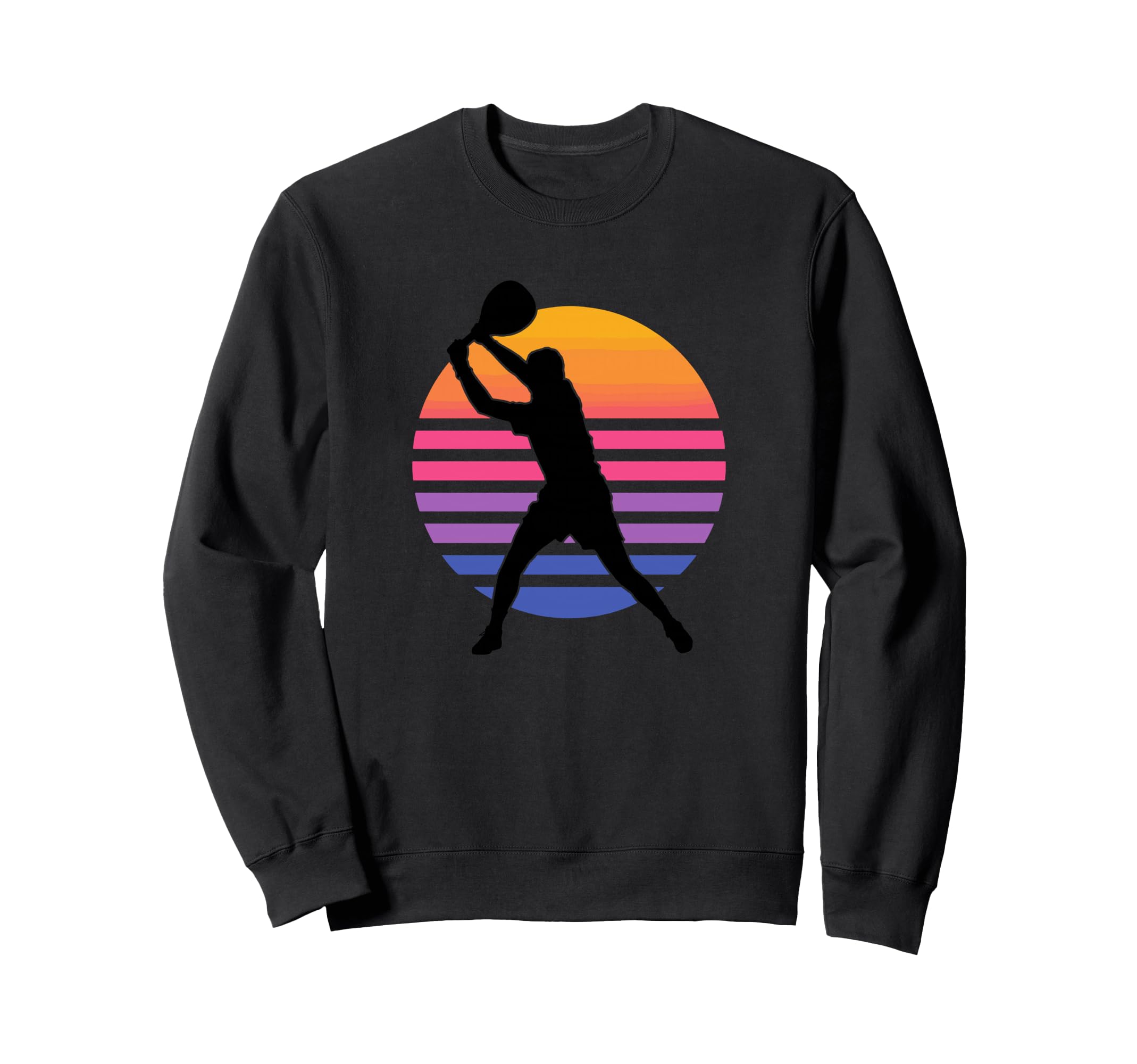 80S Padel Player Sunset Synthwave Sweatshirt - Novelty Apparel Men Women - T-Shirt, Sweatshirt, Hoodie