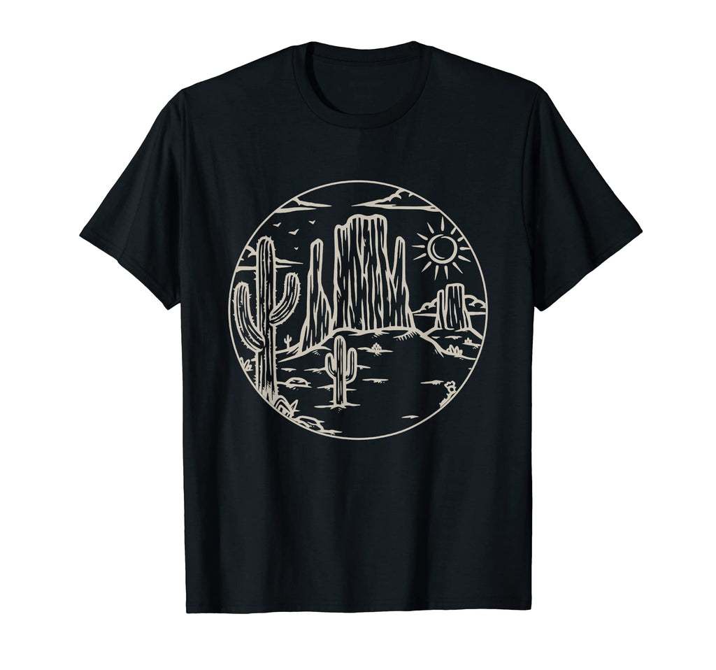 Western Landscape Desert Plant Cactus T-Shirt - Minimalist Print for Adults - T-Shirt, Sweatshirt, Hoodie