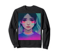 Japanese Vaporwave 80S Sad Anime Sweatshirt - Minimalist Print for Adults - T-Shirt, Sweatshirt, Hoodie