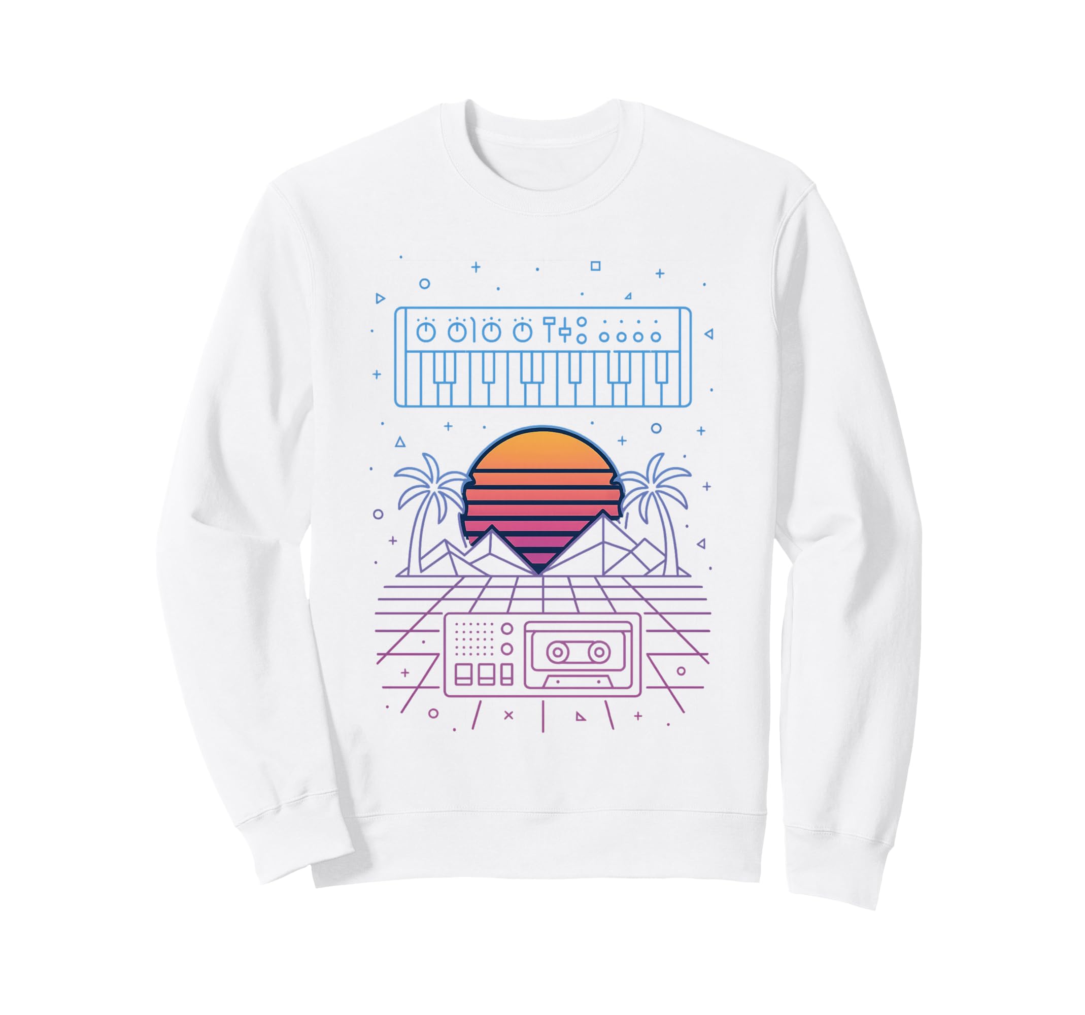 80S Synthwave Sweatshirt - Trendy Graphic Men Women - T-Shirt, Sweatshirt, Hoodie
