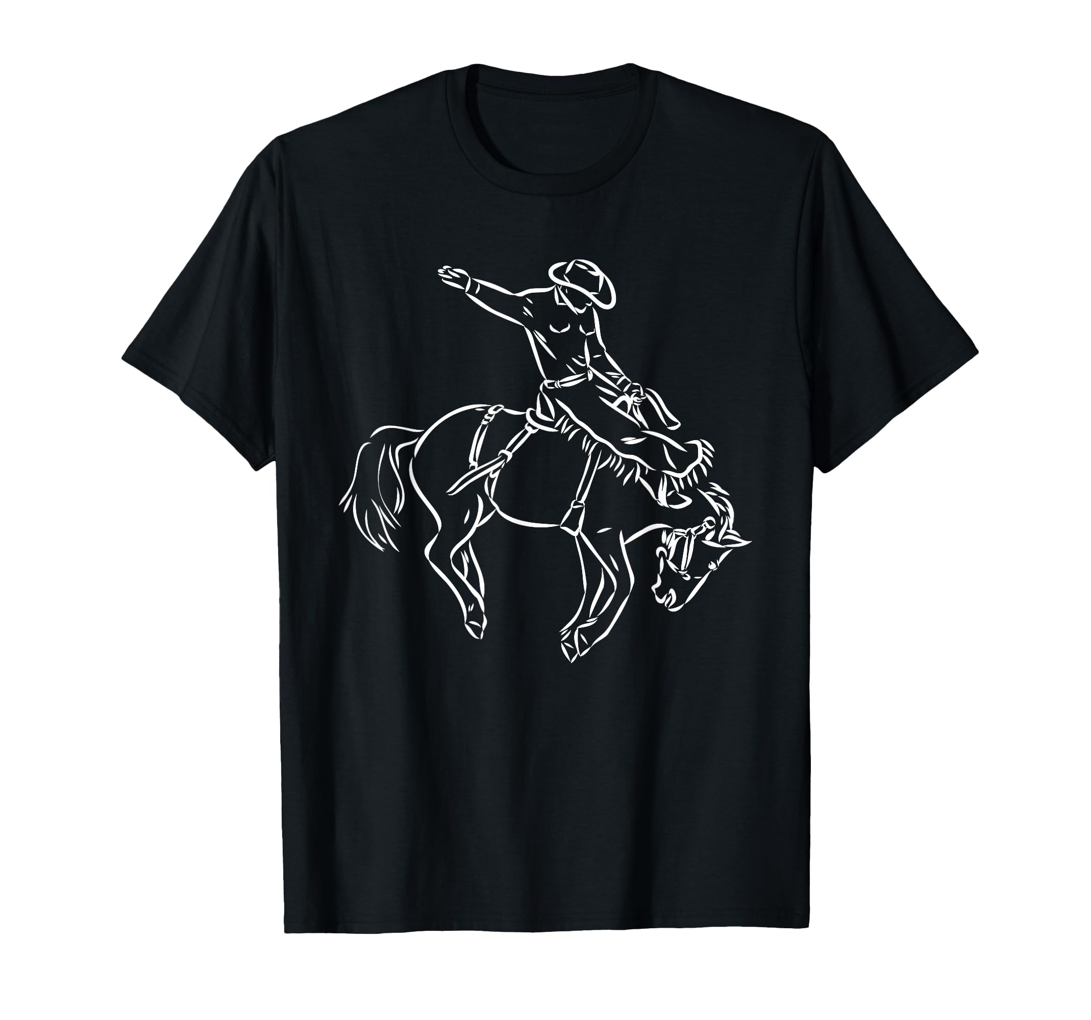 Rodeo Bucking Bronco Rodeo Horse T-Shirt - Casual Everyday Wear Unisex - T-Shirt, Sweatshirt, Hoodie
