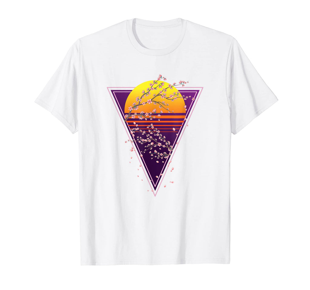 Sakura Synthwave Japanese Flower T-Shirt - Streetwear Style for Adults - T-Shirt, Sweatshirt, Hoodie