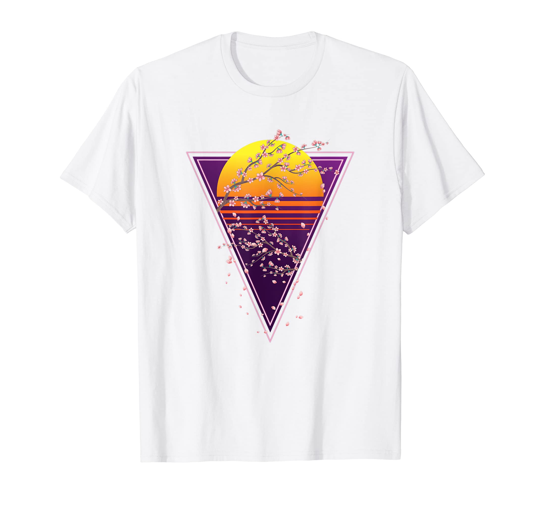 Sakura Synthwave Japanese Flower T-Shirt - Streetwear Style for Adults - T-Shirt, Sweatshirt, Hoodie