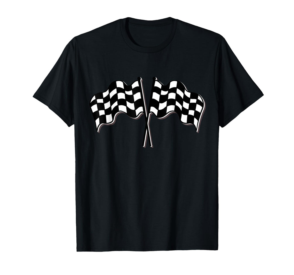 Racing Car Checkered Finish Line Flag T-Shirt - Novelty Apparel Unisex - T-Shirt, Sweatshirt, Hoodie