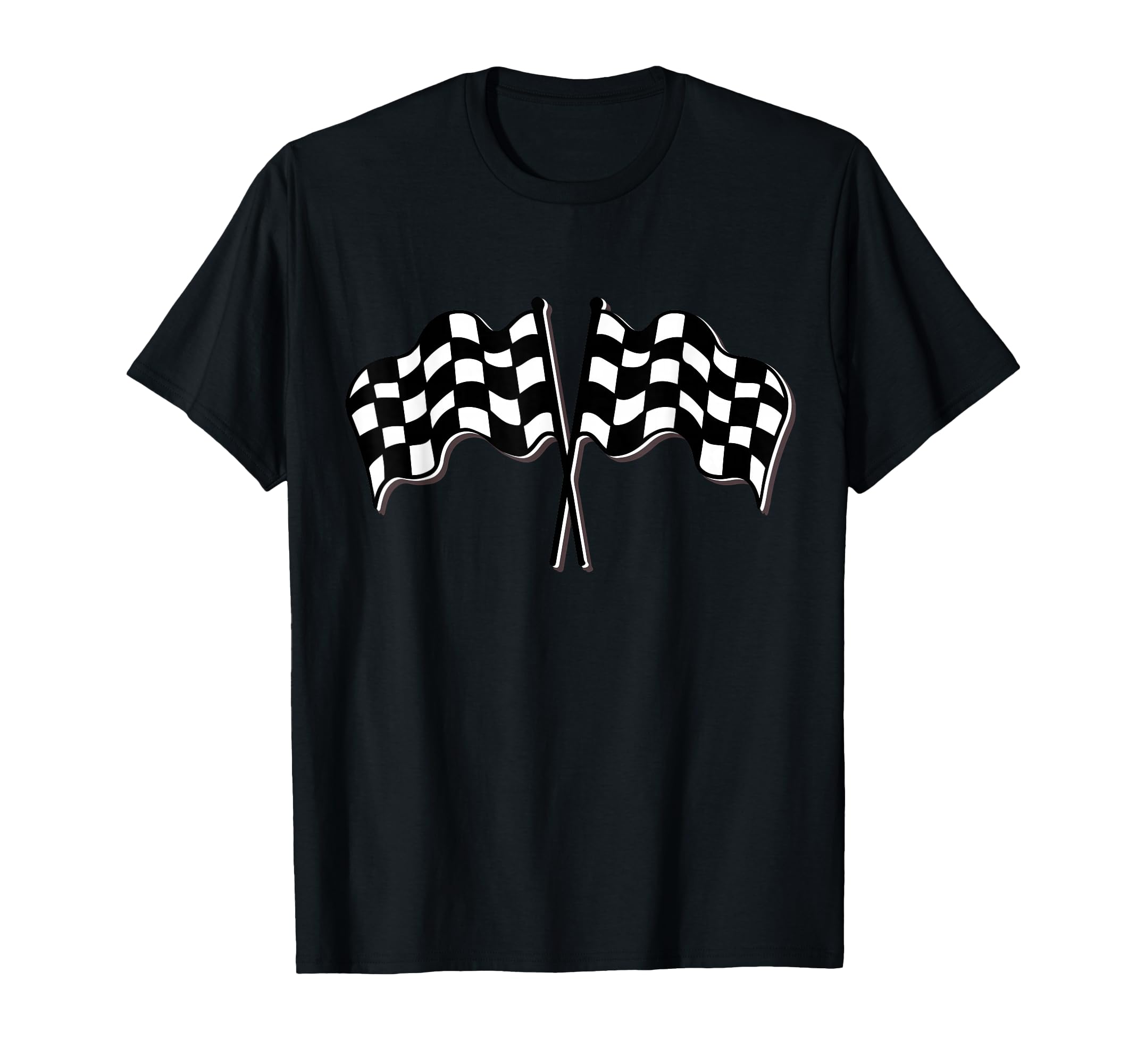 Racing Car Checkered Finish Line Flag T-Shirt - Novelty Apparel Unisex - T-Shirt, Sweatshirt, Hoodie