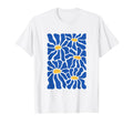 Blue And Yellow Abstract Floral Art T-Shirt - Custom Art Print Unisex - T-Shirt, Sweatshirt, Hoodie