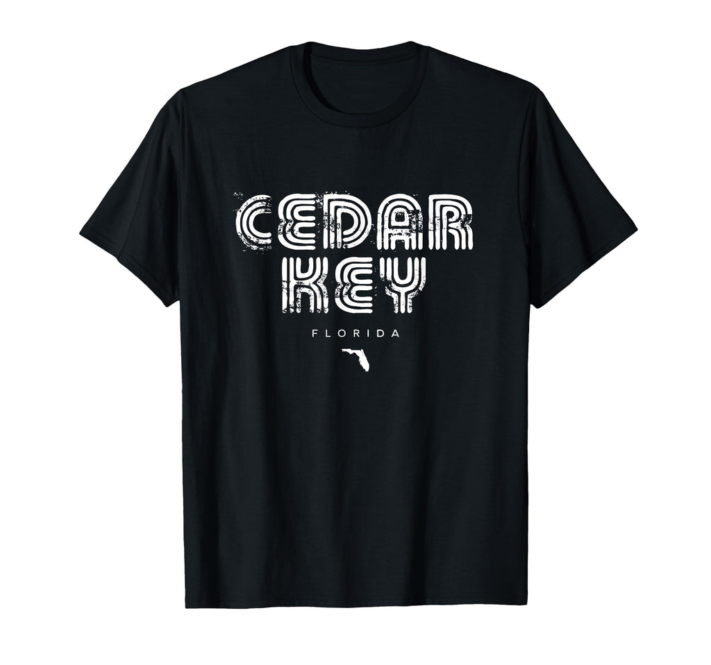 Cedar Key Florida Fl 70S 80S Type T-Shirt - Fun Novelty Design for Adults - T-Shirt, Sweatshirt, Hoodie