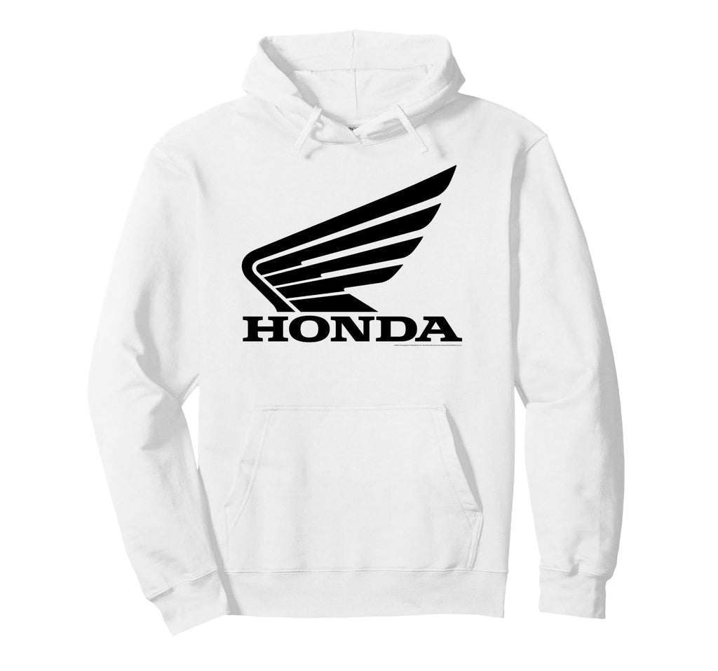 Honda Wing Black Minimalist Biker Hoodie - Fun Novelty Design for Adults - T-Shirt, Sweatshirt, Hoodie