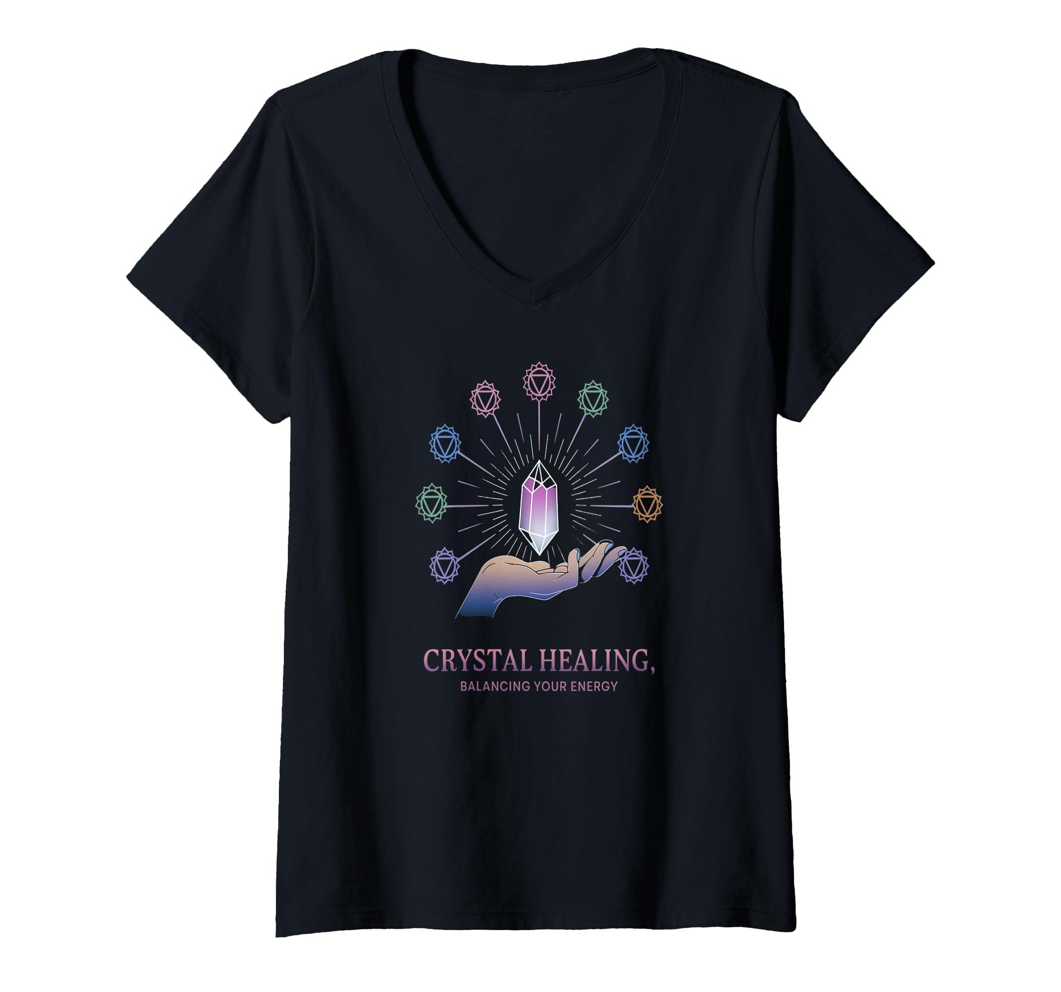 Womens Crystal Healing Balancing T-Shirt - Casual Everyday Wear for Adults - T-Shirt, Sweatshirt, Hoodie