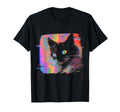 Psychedelic Trippy Glitch Cat 80S T-Shirt - Casual Everyday Wear Unisex - T-Shirt, Sweatshirt, Hoodie