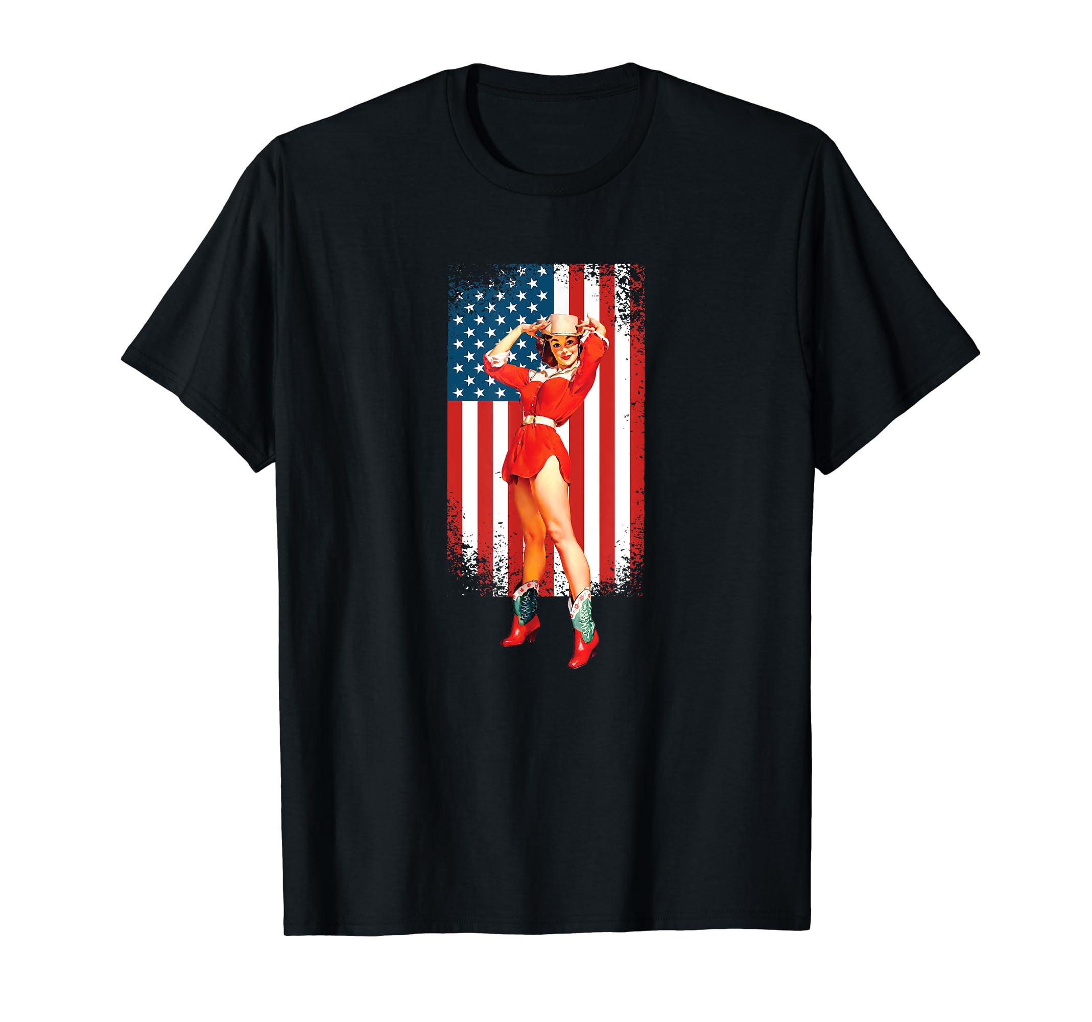 Patriotic Sexy Pinup T-Shirt - Trendy Graphic for Adults - T-Shirt, Sweatshirt, Hoodie