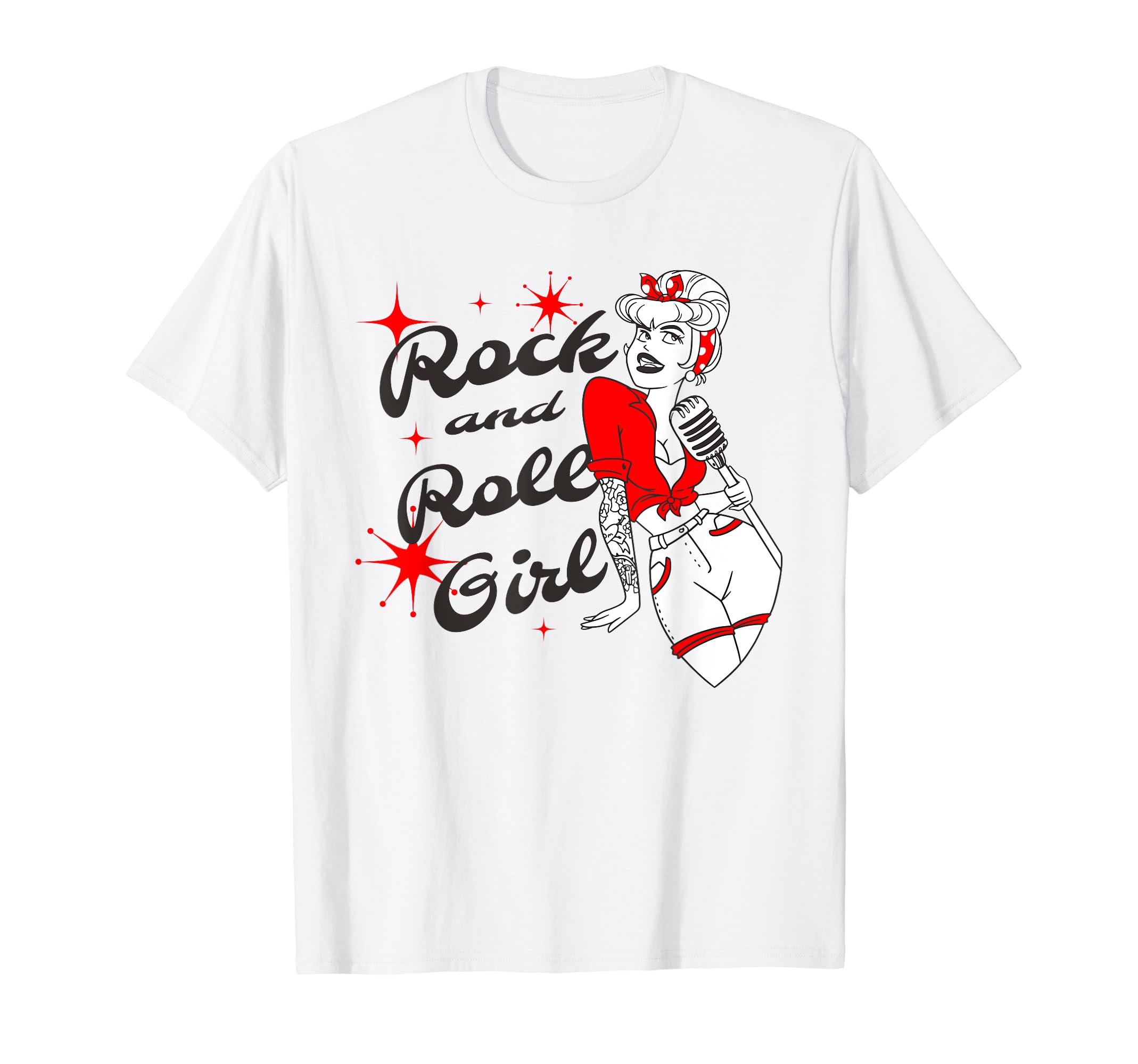 Red Music Rock N Roll Singer T-Shirt - Trendy Graphic for Adults - T-Shirt, Sweatshirt, Hoodie