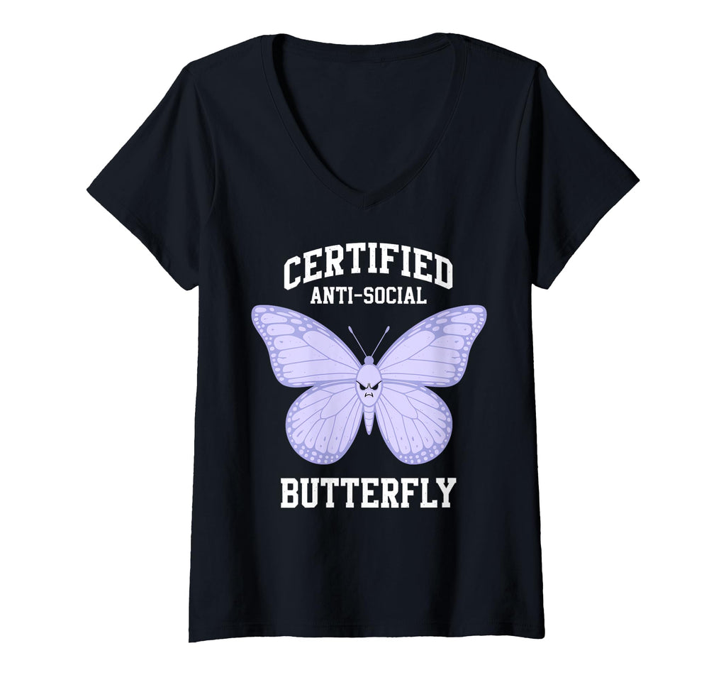 Womens Certified Anti Social T-Shirt - Aesthetic Graphic for Adults - T-Shirt, Sweatshirt, Hoodie