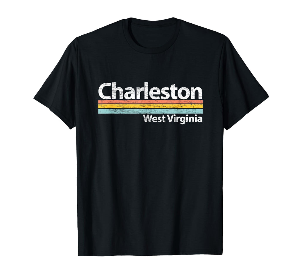 Charleston West Virginia Worn Stripes T-Shirt - Novelty Apparel Men Women - T-Shirt, Sweatshirt, Hoodie