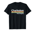 Charleston West Virginia Worn Stripes T-Shirt - Novelty Apparel Men Women - T-Shirt, Sweatshirt, Hoodie