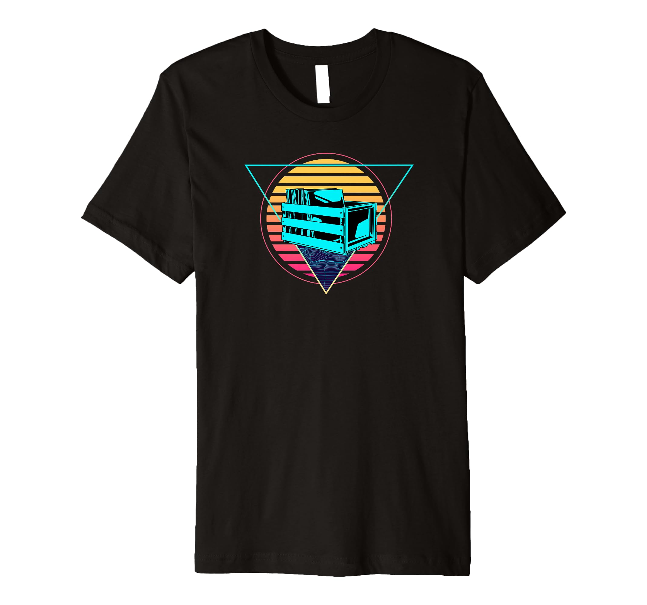 Futuristic Vinyl Record Synthwave T-Shirt - Casual Everyday Wear Unisex - T-Shirt, Sweatshirt, Hoodie