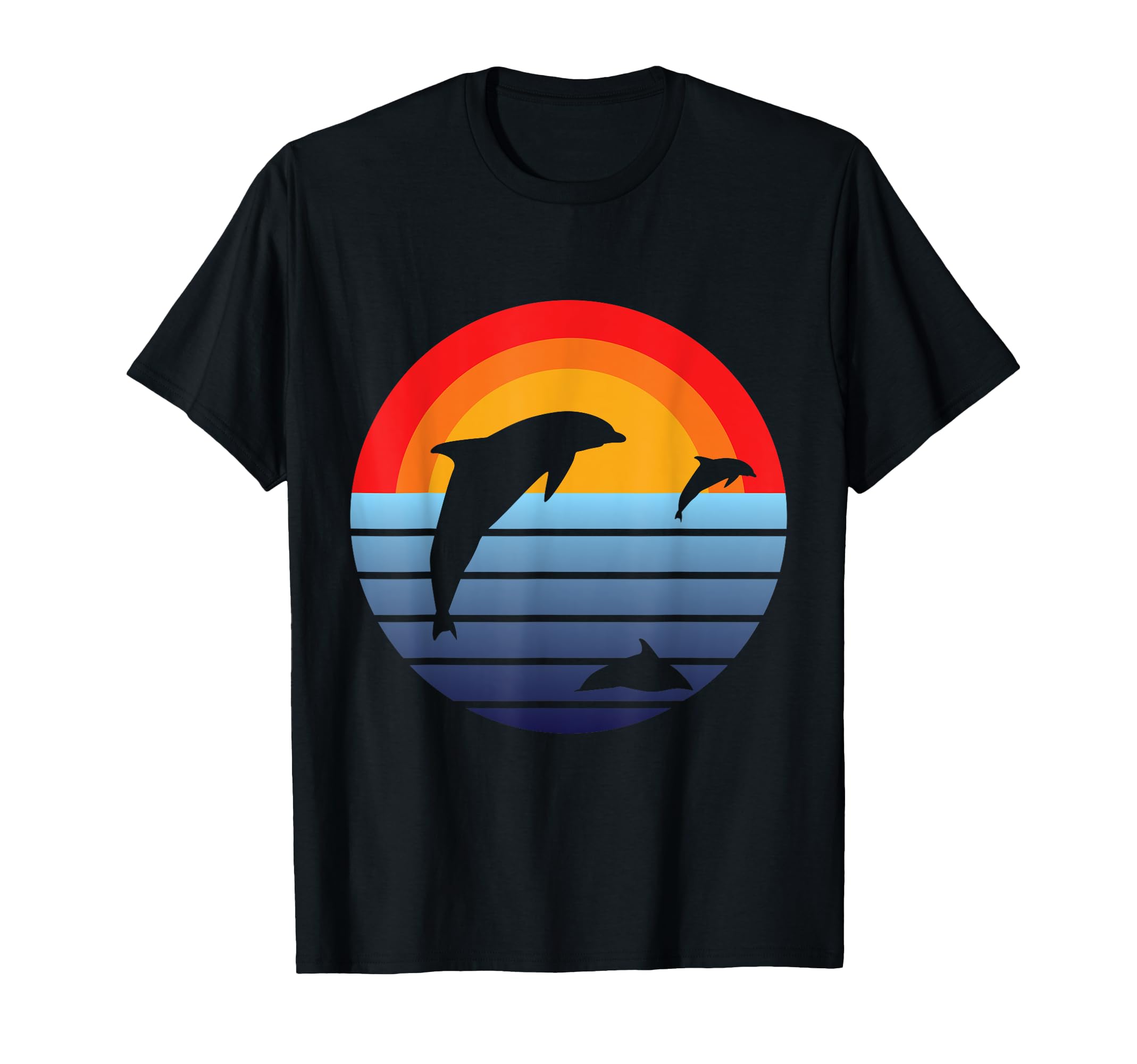 Sea Beach Holiday Sunset Dolphin T-Shirt - Custom Art Print Unisex - T-Shirt, Sweatshirt, Hoodie