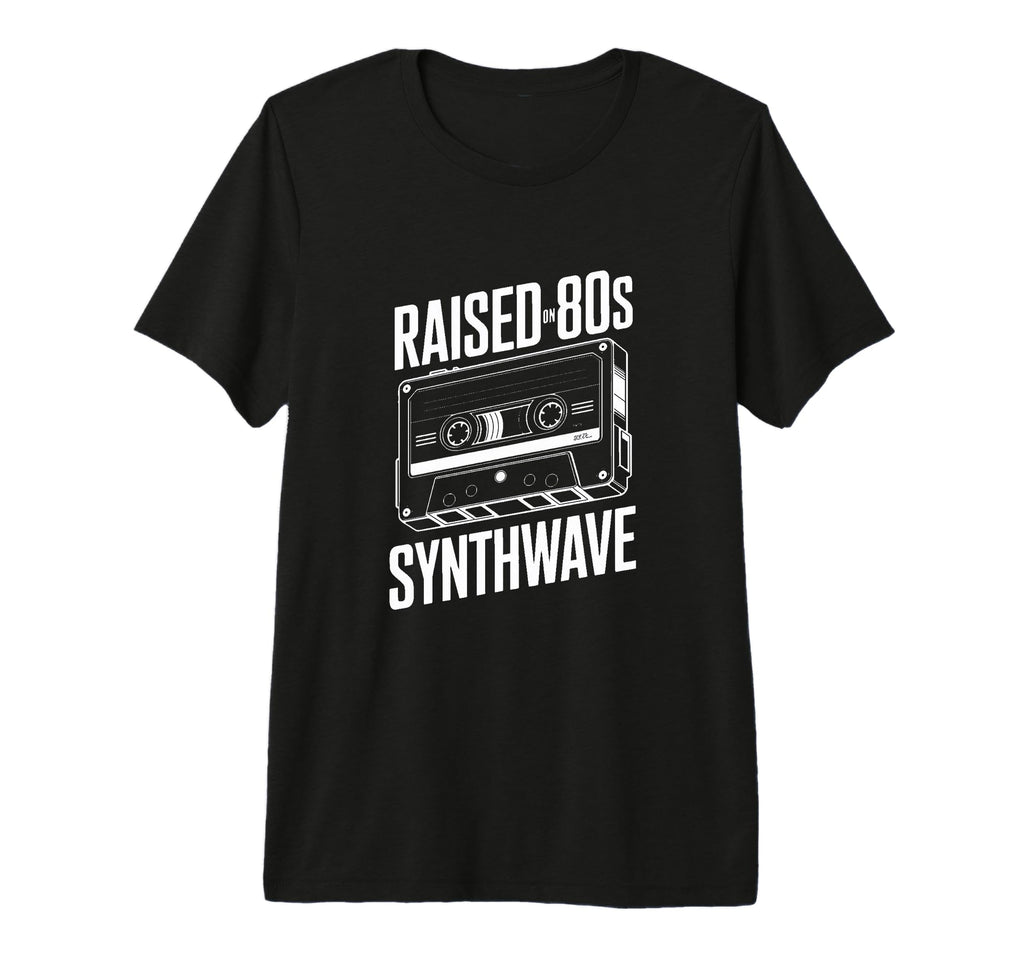 Raised 80S Synthwave Cassette Music Tri T-Shirt - Trendy Graphic Men Women - T-Shirt, Sweatshirt, Hoodie