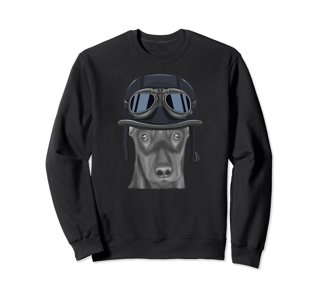 German Pinscher Wearing Motorcycle Sweatshirt - Streetwear Style Unisex - T-Shirt, Sweatshirt, Hoodie